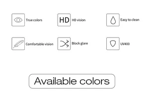 Product features overview with UV400 protection and HD vision for rimless square sunglasses