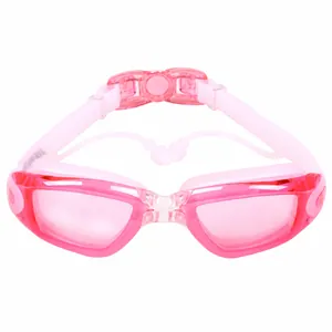 Occhialini da nuoto rosa professionali impermeabili e antiappannamento con tappi per orecchie