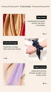 Macro detail showing breathable satin fabric and knot design for elegant hair ribbon