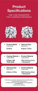 Detaillierte Produktspezifikationen für 1-Karat-Moissanit-Ohrstecker aus S925-Silber