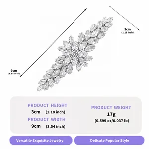 Dimensions détaillées d'une pince à cheveux en zircone montrant la largeur et la hauteur