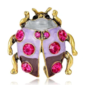 Lieveheersbeestje Kever Speld Legering Strass Emaille Kleurrijk Insect Pin Mode Sieraden Accessoire Voor Dames