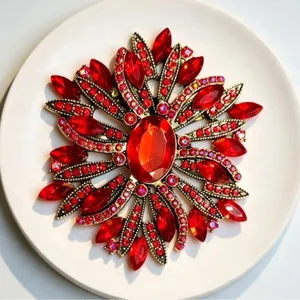 Chinese Style Pipa Lute Brooch With Imitation Jade Fu Character Pingan Buckle Alloy Artificial Pearl Floral Pin For Women Jewelry