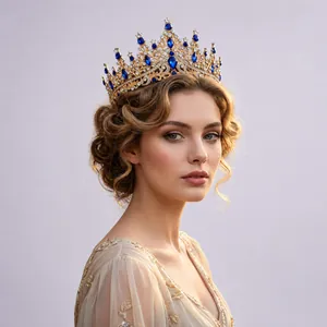 Luxurious Alloy Rhinestone Bridal Jewelry Crown Necklace Earrings Floral Vintage High End Wedding Party Jewelry For Women