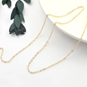 Detailansicht einer eleganten 14k vergoldeten O-Link-Kupferkette für DIY-Schmuck