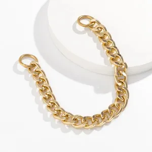 Minimalist chunky gold chain bag strap accessory with ring clasps for versatile handbags