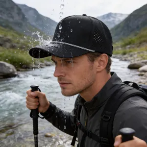 Casquette de Camionneur à Cinq Panneaux Séchage Rapide Hydrofuge Perforé au Laser Casquette de Baseball Sport de Plein Air Chapeau de Soleil Réglable pour Hommes Femmes