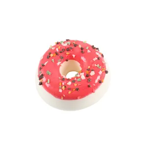 Realistic pink simulation donut refrigerator magnet with colorful sprinkles decoration
