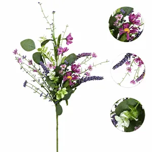 Dimensions et poids détaillés d'un bouquet artificiel de lavande et d'eucalyptus