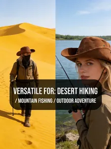 Brown western cowboy sun hat for outdoor hiking and fishing in desert and lakeside
