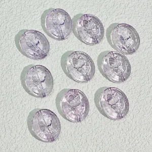 Close-up of purple 18x15mm oval rose glass beads for DIY jewelry making material