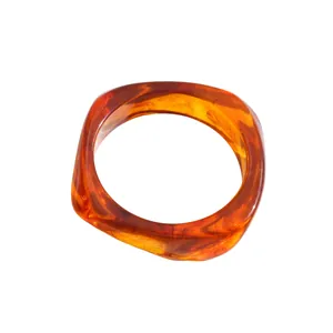 Vintage amber gemarmerde hars geometrische vierkante armband voor dames sieradencollectie