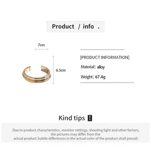 Detailed product specifications for the gold geometric open cuff bracelet with dimensions