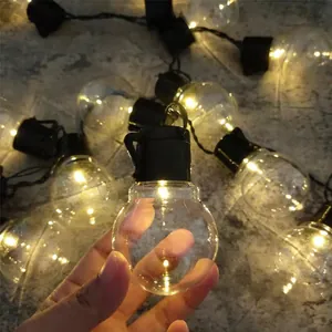 High brightness warm LED G50 globe string lights for outdoor camping decoration.