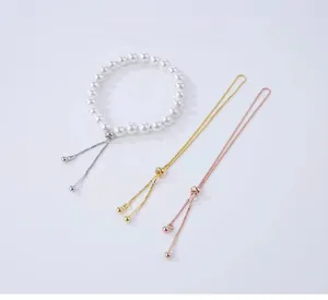 Composants de chaîne réglable pour bijoux DIY en perles, finitions or et or rose