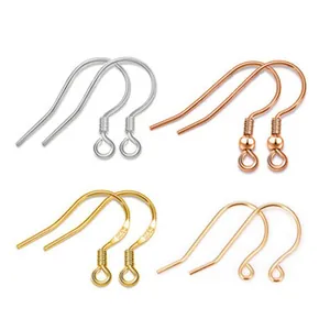 S925 sterling silver earring hooks in various finishes for DIY jewelry making