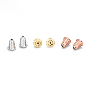S925 Sterlingsilber Ohrmuttern in Silber, Gold und Roségold, Bullet-Form für DIY-Schmuck.