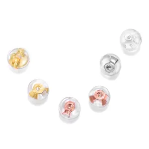 Sichere S925 Sterlingsilber Silikon Ohrmuttern in Gold-, Silber- und Roségold-Ausführung