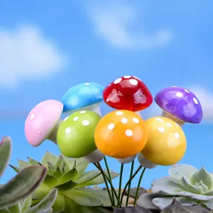 Miniature Foam Mushroom Ornaments Colorful Polka Dot Simulation Mushroom For Fairy Garden Micro Landscape Decoration Handmade Potted Decor