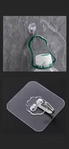 Close-up of waterproof adhesive wall hook with thickened stainless steel