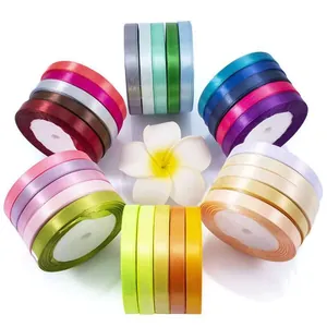 Nastro di Raso di Poliestere Tinta Unita per Artigianato Fai da Te Confezioni Regalo Matrimonio Festa Decorazione Torte Fiocchi per Capelli Fettuccia