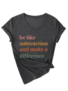 Detail view of a dark grey T-shirt featuring cuffed sleeves and a slogan print design