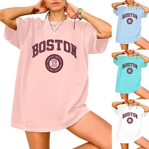 Boston US 1630 oversized damesshirt met korte mouwen in vier veelzijdige kleuren