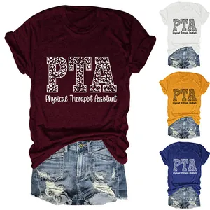 Vista detallada de las camisetas de mujer PTA physical therapist assistant en colores