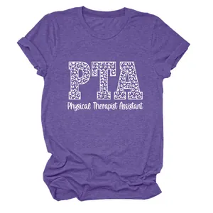 Camiseta morada jaspeada para mujer con diseño PTA Physical Therapist Assistant