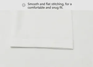 Close-up view showing the smooth and professional stitching detail of white long sleeve bodysuit