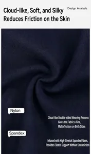 Hoogwaardige macroweergave van de donkerblauwe stoftextuur voor yoga tops, matte afwerking