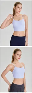 Lavender sports bra yoga vest for women featuring thin straps and breathable cloud sense fabric