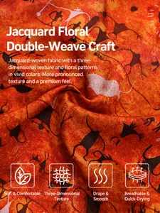 Dettaglio della trama del tessuto jacquard e stampato per top da yoga arancione traspirante