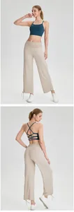 Detailed view of women's cross-back sports bra with cloud-feel breathable fabric