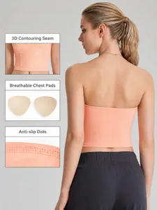 Soutien-gorge de sport bustier pêche avec coussinets respirants et silicone antidérapant