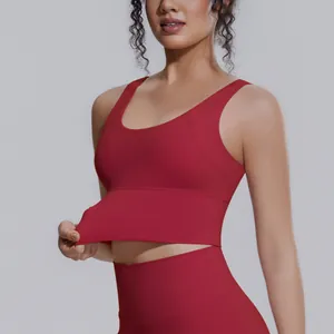 Reggiseno sportivo rosso ad alta intensità con tessuto elastico e vestibilità perfetta