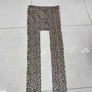 Full-length leopard print digital patterned leggings with soft non-see-through fabric