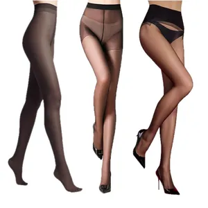 Women's ultra-thin sheer black pantyhose in three versatile high-waisted styles