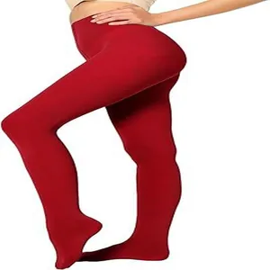 Close-up of premium 80D red velvet opaque tights for warm winter fashion outfits