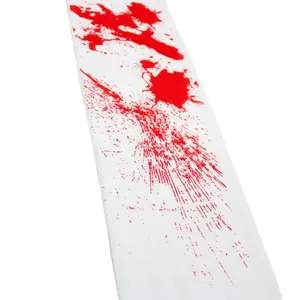 Scary Halloween costume accessory white socks featuring realistic red blood splatter prints