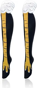 Funny chicken leg print over-the-knee socks for a hilarious Halloween costume look.