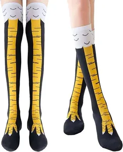 Funny novelty chicken feet over-the-knee socks for Halloween party costume accessory