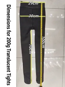 Vue détaillée des mesures pour les leggings en polaire 200g pour référence de taille