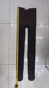 Mesures détaillées des leggings en polaire noire effet peau transparente
