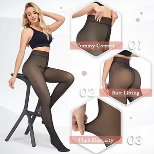 Vue détaillée du legging polaire avec contrôle du ventre, galbe fessier et élasticité