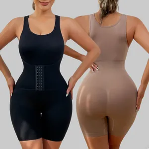 Body contenitivo senza cuciture taglie forti con spalline larghe per pancia e glutei