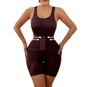 Body contenitivo taglie forti senza cuciture con controllo addominale e ganci regolabili