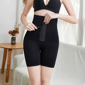 High-waist tummy control shapewear with adjustable hook-and-eye closure