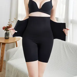 Women's high waist tummy control shapewear shorts with adjustable hook-and-eye closures.