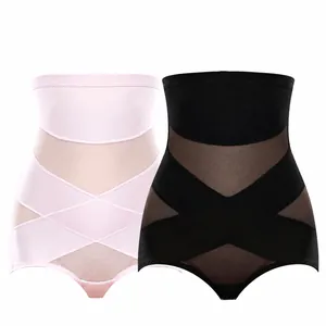 Women High Waist Tummy Control Panties Slimming Shapewear Mesh Stitching Postpartum Recovery Butt Lift Body Shaper Underwear
